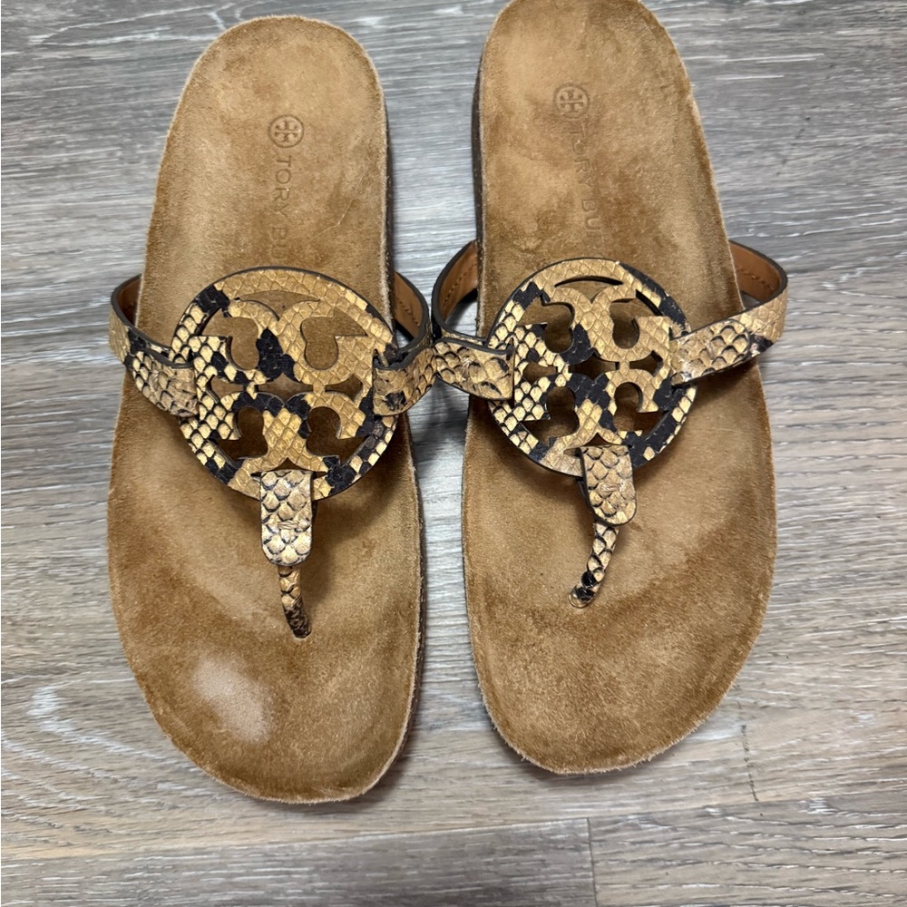 Tory Burch Snake Print Sandals